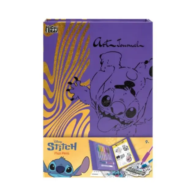 HappiHobbi Art Journal Fluo Στυλό Disney Stitch Για 9+ Χρονών