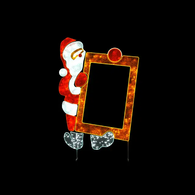 LED SANTA HOLDING PHOTO FRAME FLOOR MOTIF 1500 WW,WHITE&RED STEADY LED 48m ROPE LIGHTS 1,5m CABLE IP65 2770x2000x50mm / XSANTAFRAME