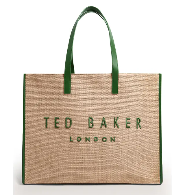 Γυναικεία Τσάντα Ώμου Ted Baker Pallmer Raffia Large Icon 284036-Green Πράσινο - One Size