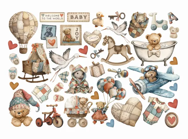 Αυτοκόλλητα Die Cuts-Ephemera Stamperia, Baby 2