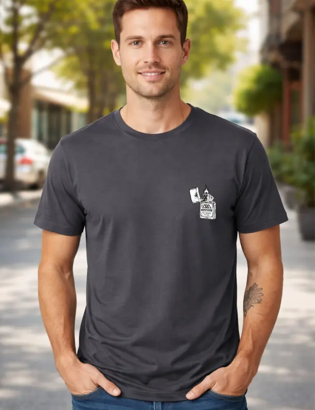 T-shirt Noshame® Ανθρακί με τύπωμα - 142631 - XXL