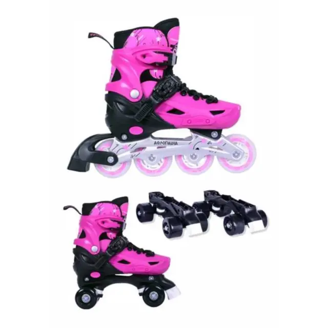 ΑΘΛΟΠΑΙΔΙΑ 10306 Αυξομειούμενα Πατίνια/Roller Skates 2 σε 1 - Ροζ Ροζ - 39-42