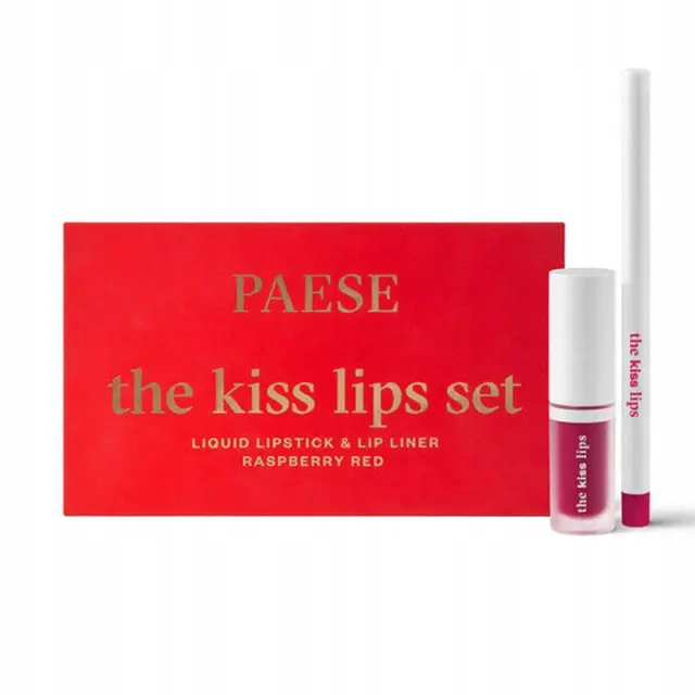 PAESE THE KISS LIPS SET – Liquid Lipstick + Lip Liner – 05 Raspberry Red