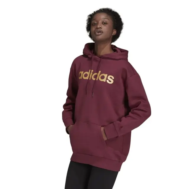 adidas Essentials Oversized Fleece Hoodie (H10231-Crimson) - Βυσσινί - XS