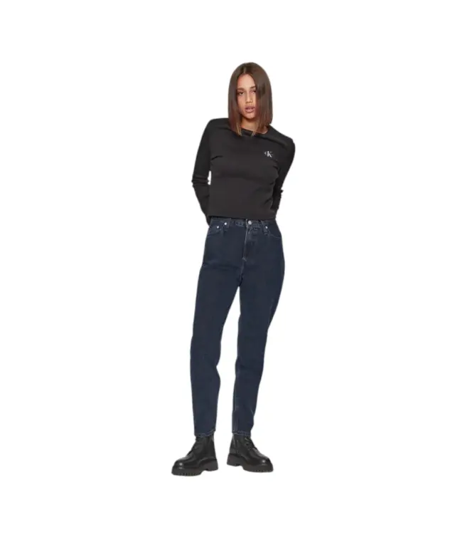 Calvin Klein - Γυναικείο Παντελόνι Τζιν Mom Fit J20J221786-1BJ Μπλε