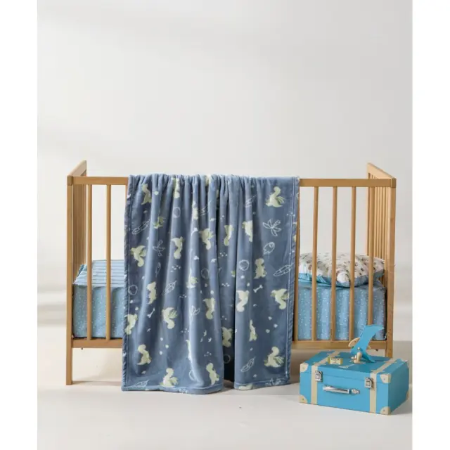 Κουβέρτα Fleece Κούνιας Kentia Tiago Blue-Green-White 100x140