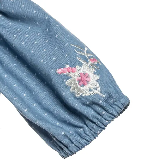 Σετ cropped top με κεντήματα και κορδέλα μαλλιών 3