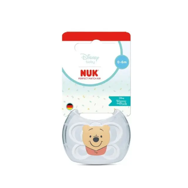 NUK Perfect Match Air Disney Winnie the Pooh Πιπίλα Σιλικόνης 0-6 μηνών, Λευκή, 1τμχ 2