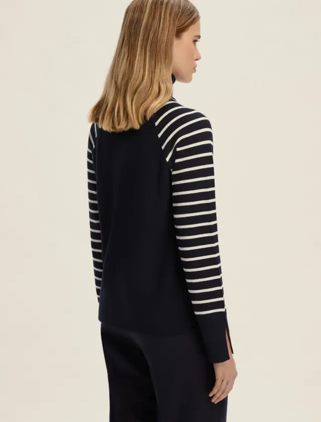 EMME BY MARELLA “AQUILE” SWEATER (2525366132 NAVY) - XL 2