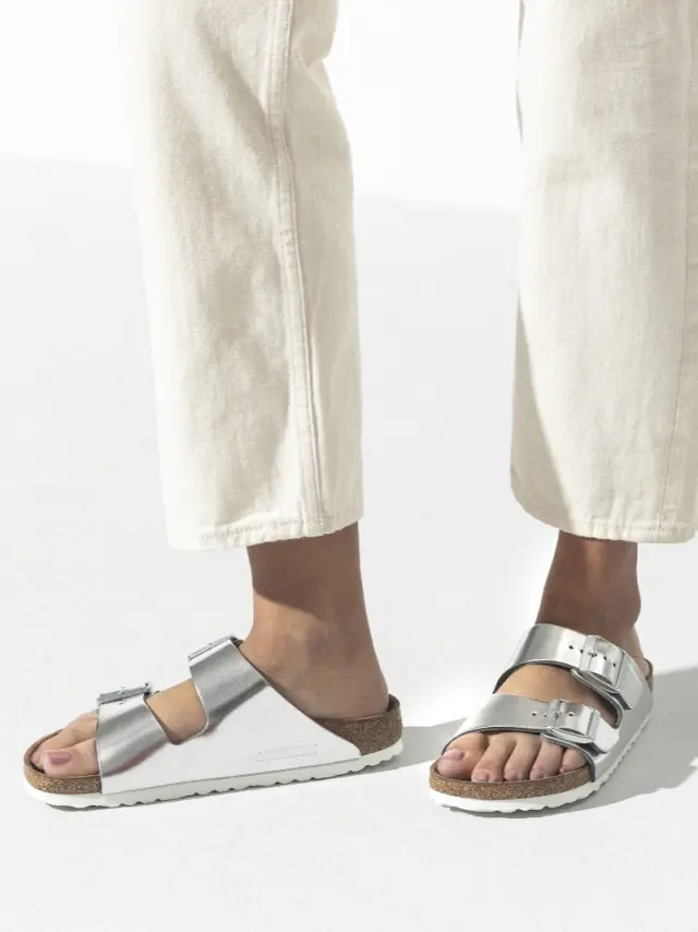 Birkenstock Πέδιλα Γυναικείο δέρμα Ασημί BIR/ARIZONA LIQUID 1005960 MET/SIL 2