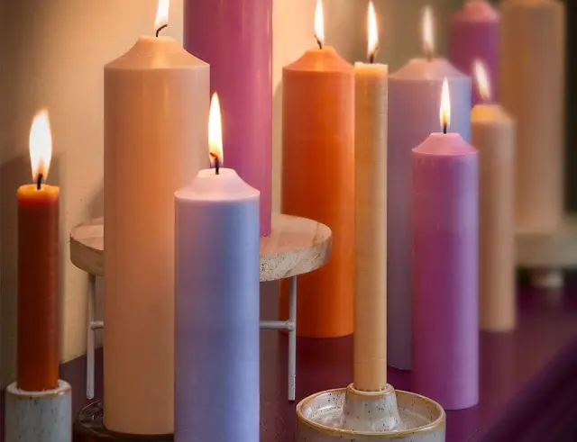 Σετ Διακοσμητικά Κεριά Κορμός Mica Decorations με διάρκεια καύσης 9 ώρες και διαστάσεις 2.2x2.2x24cm - 6 τεμάχια 1152653 2