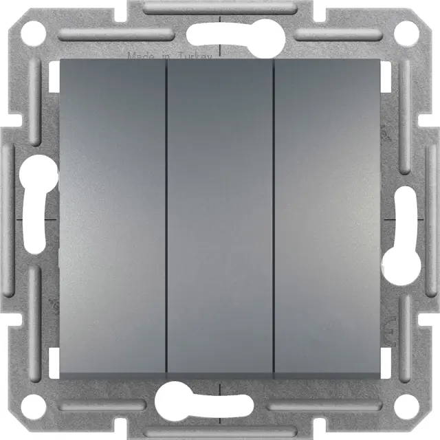 Asfora 3-circuit switch w/o frame steel