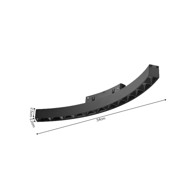 Inlight Γραμμικό φωτιστικό LED 12W 3CCT για Curved μαγνητική ράγα σε μαύρη απόχρωση D:34x2,2x2,5cm (TMC0041-Black) 2