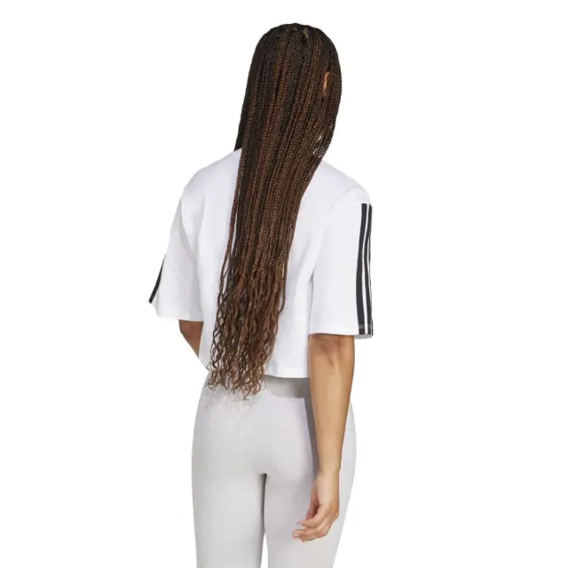adidas Essentials 3-Stripes Γυναικεία Μπλούζα Βαμβακερή Λευκή JD4999 - XS 2