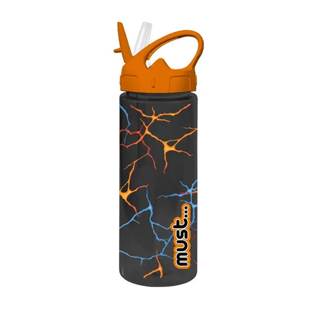 Must Παγούρι Πλαστικό με Καλαμάκι 500ml Orange (000585686)