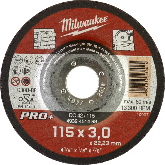 Δίσκος Κοπής Μαρμάρου CC42/115 115x3mm MILWAUKEE PRO+