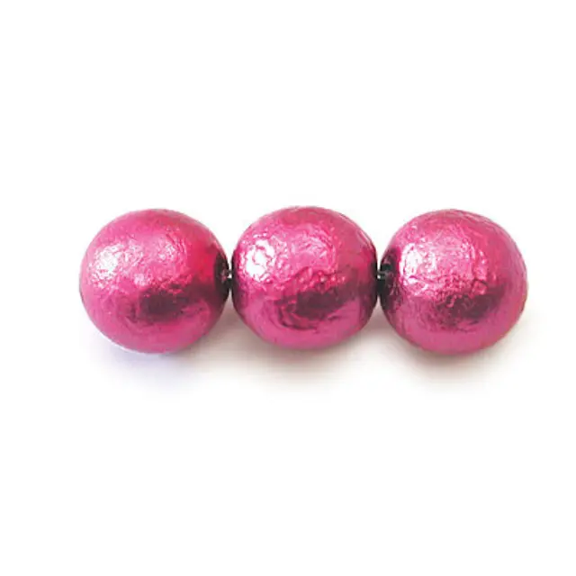 Χάντρα Czech Glass Pearl Ice Ø10mm - Fuchsia ~11τεμ