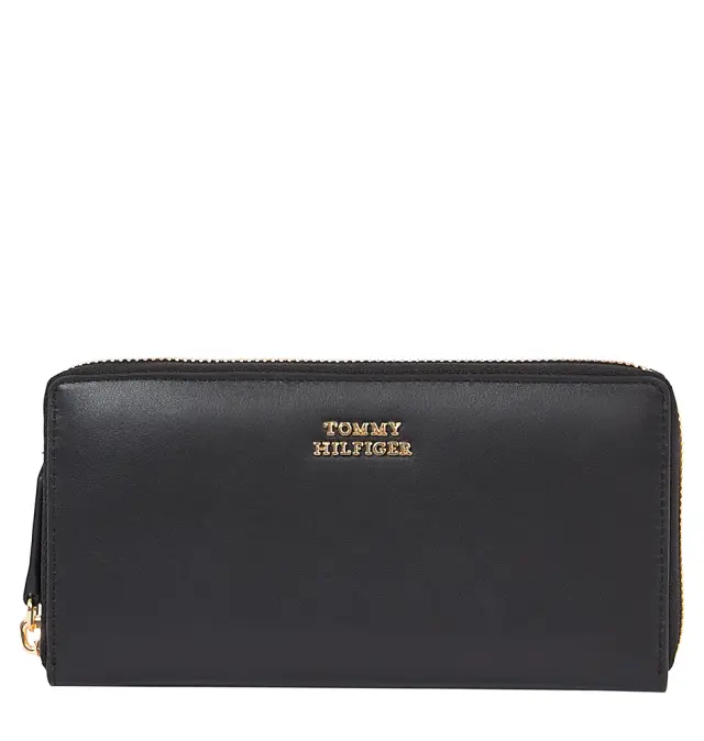 Πορτοφόλι TOMMY HILFIGER TH Leather Zip Around 17498 Μαύρο