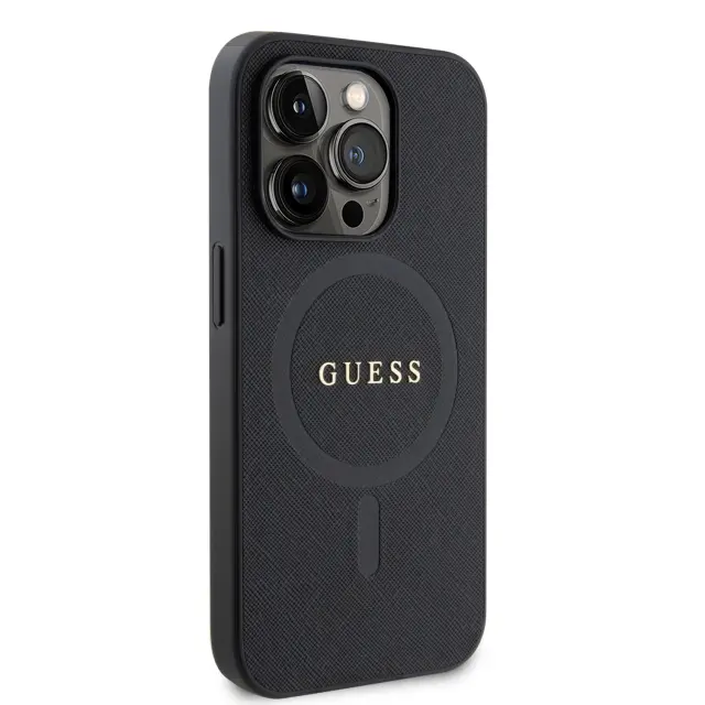 Guess PU Saffiano MagSafe Case for iPhone 15 Pro Max Black 2