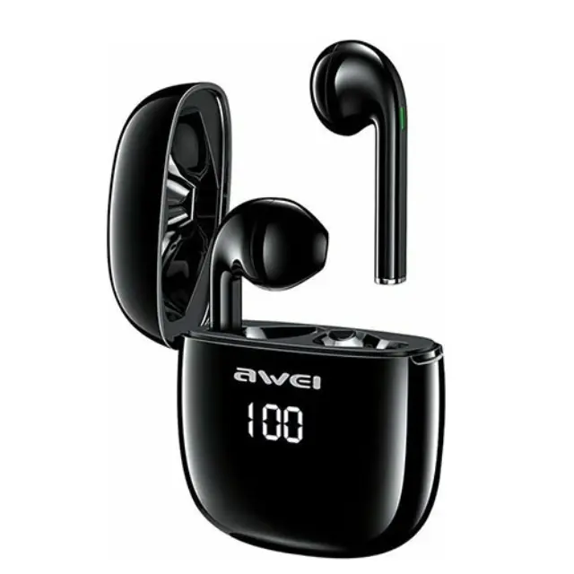 Awei T28P In-ear Bluetooth Handsfree Headphone Sweat Resistant and Charging Case Black 3