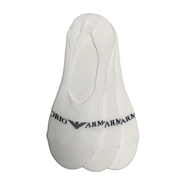 Emporio Armani Ανδρικές Κάλτσες Σουμπά Full Logo - 3 Ζεύγη, Χρώμα Λευκό-Λευκό-Λευκό