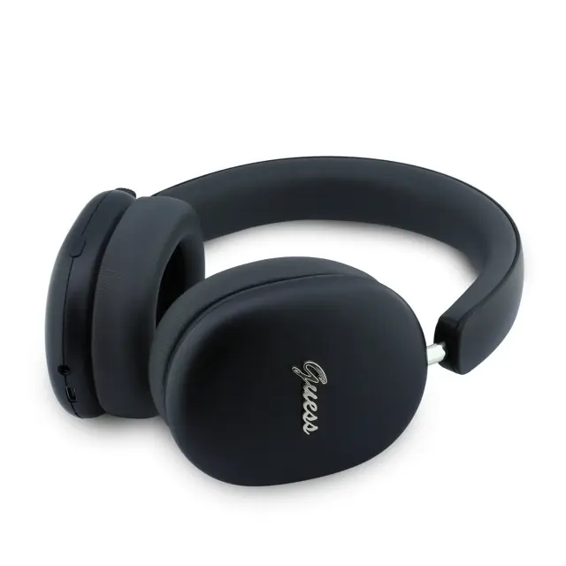 Guess Metallic Finish Gold Script Logo ENC Wireless Headphone Black 2