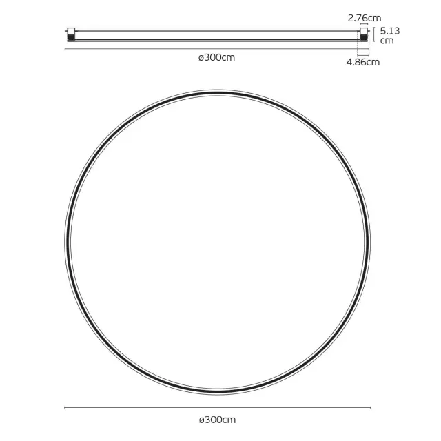 Ento Μαγνητική στρογγυλή χωνευτή ράγα 48V ø300cm Μαύρη Μαύρο 2