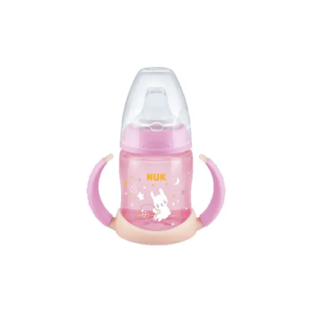 NUK First Choice Μπιμπερό Εκπαίδευσης Night με Ρύγχος Σιλικόνης Ροζ Αστεράκια 6-18m 150ml