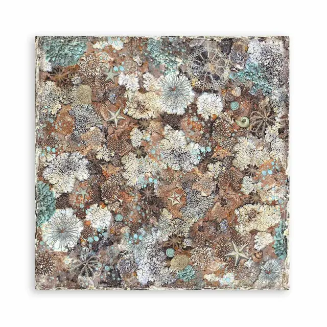 Τυπωμένο ύφασμα Stamperia, 30x30cm, 4 τεμ, Songs of the Sea 2