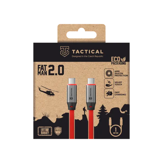 Tactical Fat Man 2.0 Cable USB-C/USB-C 1m Red 2