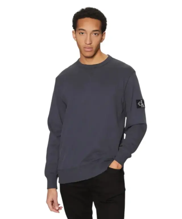 Calvin Klein - Badge Ανδρικό Φούτερ Regular Fit J30J323426-CGE Μπλε Σκούρο - XL