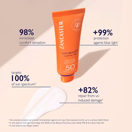 Lancaster Sun Beauty Sublime Tan Αντηλιακή Κρέμα Προσώπου SPF50 50ml (OT) 2