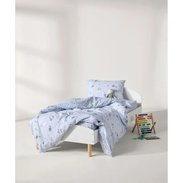 Σετ Παιδικά Σεντόνια Μονά 3 Τεμαχίων Kentia Prova Ciel-Grey-White-Black 160x245