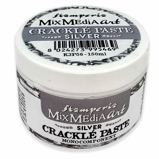 Stamperia Mix Media - Πάστα Κρακελέ Ασημί - 150ml