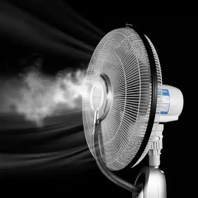 Επιδαπέδιος Ανεμιστήρας Υδρονέφωσης 75W Διαμέτρου 40cm με Ορθοστάτη και Τηλεχειριστήριο FS-40 Μαύρος 3