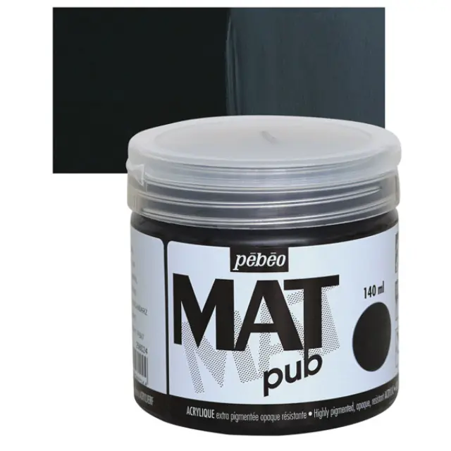 Pebeo Mat Pub Ακρυλικό - 024 Ivory Black - 140ml