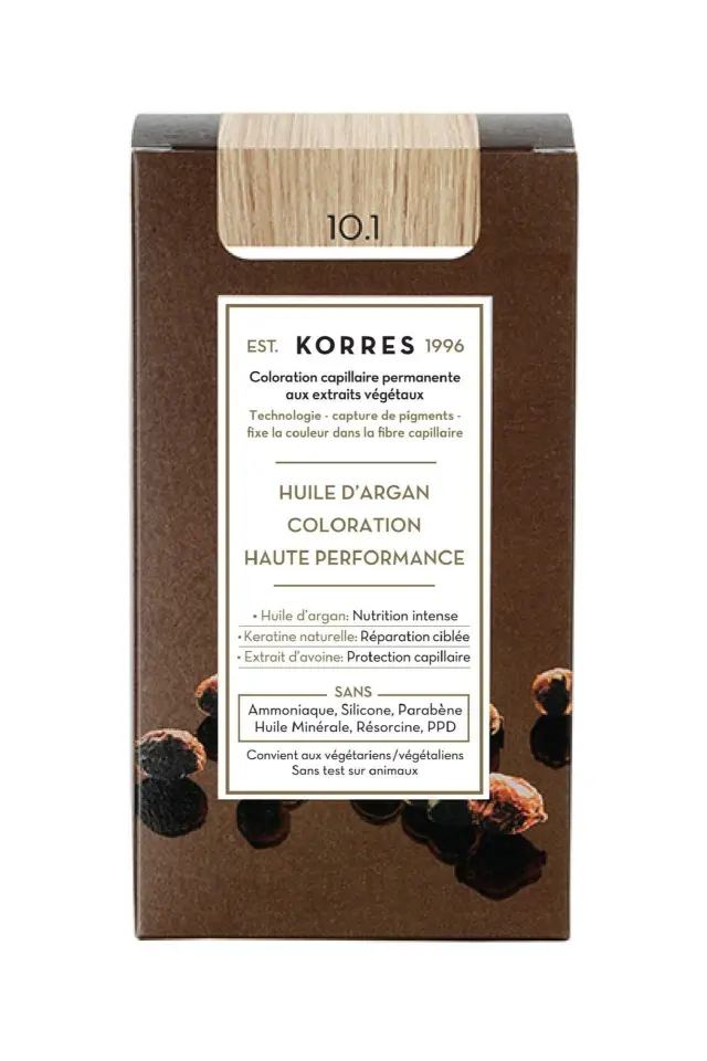 Korres Argan Oil Advanced Colorant Μόνιμη Βαφή Μαλλιών 10.1 Ξανθό Πλατίνας Σαντρέ, 50ml
