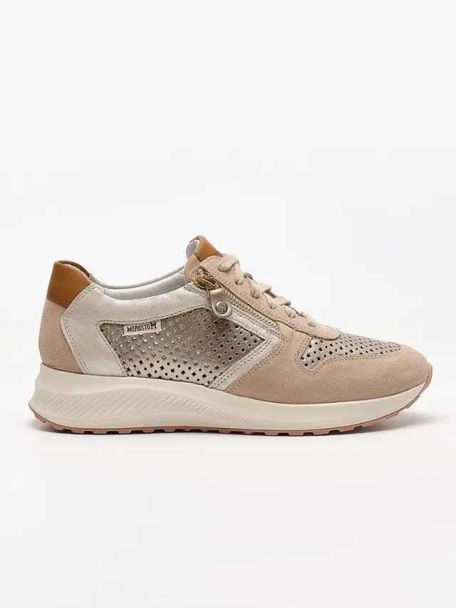 Mephisto Sneakers Γυναικείο δέρμα/δέρμα Nubuck Μπεζ MEP/KIM PERF L/SAND 3