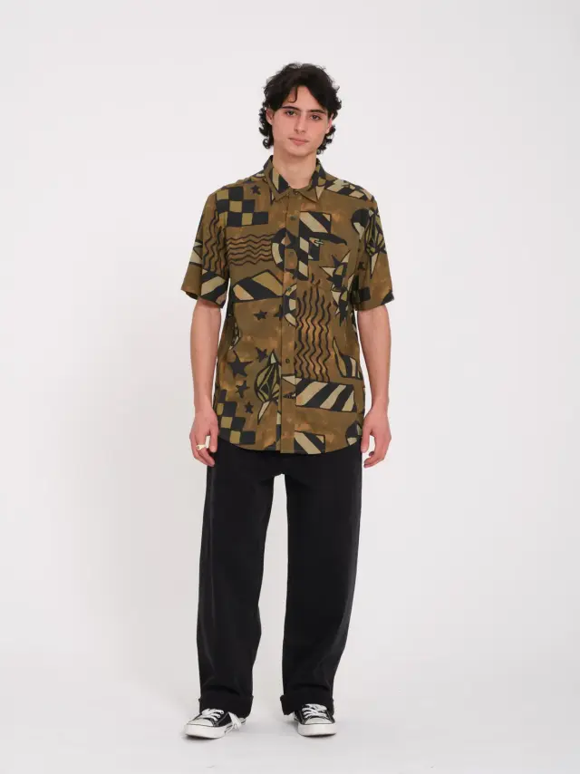 VOLCOM HAND GEO SS ΠΟΥΚΑΜΙΣΟ ΑΝΔΡΙΚΟ - SVG BROWN 3