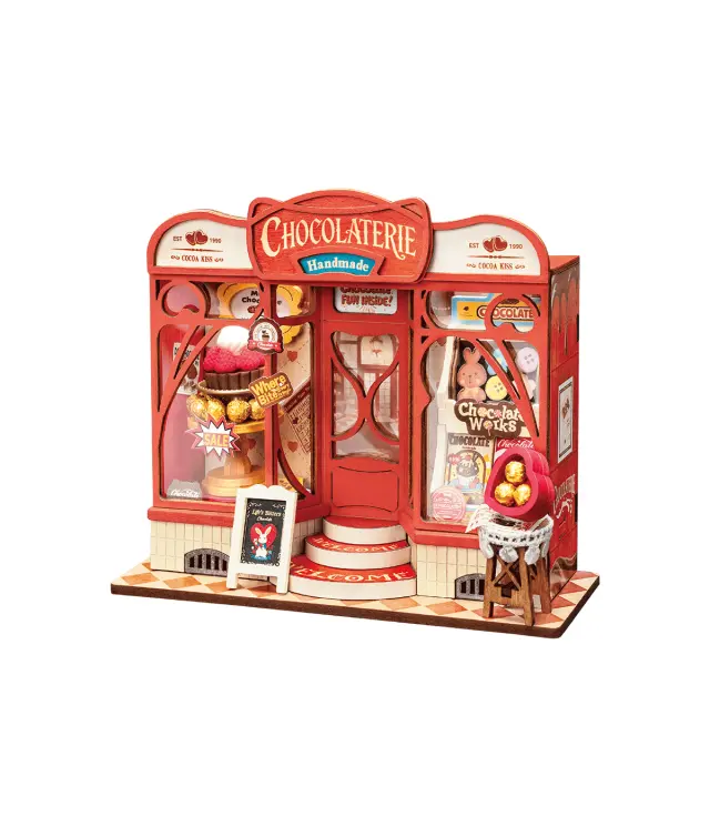 Robotime Rolife Sweet Chocolate Shop DIY Miniature House Μινιατούρα Σοκολατερί 98 τεμ. DS046