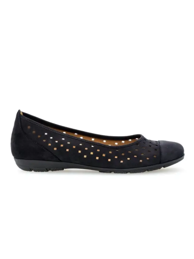 Gabor Μπαλαρίνες Γυναικείο δέρμα Nubuck Μαύρο GAB/64169 17-SCHWARZ 3