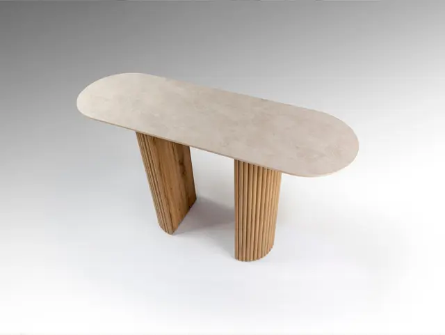 Κονσόλα Irati 604574 MDF με επιφάνεια Matt Stone υψηλής αντοχής 130×78×42 cm Ξύλο Πέτρα 2