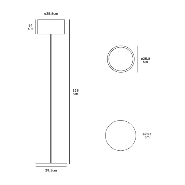 Nog mos φωτιστικό δαπέδου LED 4.5W 3000Κ IP54 ø25.8x138cm μαύρο 2