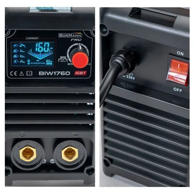 Bormann Pro BIW1760 - Ηλεκτροκόλληση Inverter Απόδοση 160Α/60%, Ψηφ.Οθόνης, Μεγ.Ηλεκτρόδιο 4mm (061960) 3