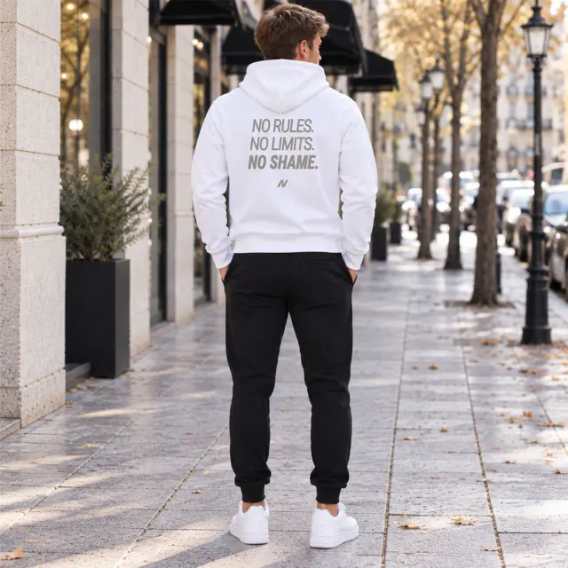 Noshame® Σετ Φόρμα & Φούτερ Λευκό-Μαύρο - 752638 - XXL