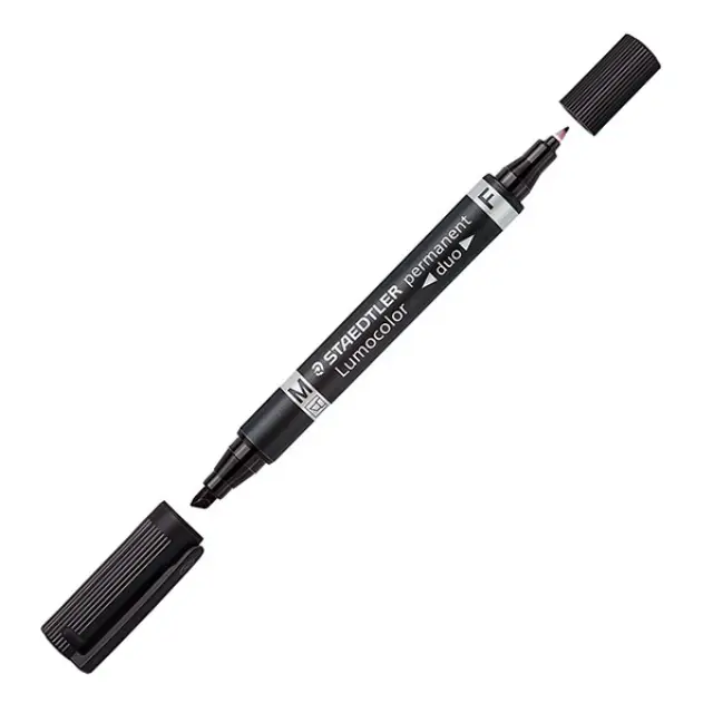 Μαρκαδόρος Staedtler Διπλός Lumocolor Duo, Chisel Tip - Black