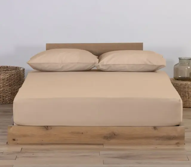 Nef-Nef Homeware Κατωσέντονο Μακό King Size Με Λάστιχο Jersey Χωρίς Μαξιλαροθήκες 180x200+30 Beige