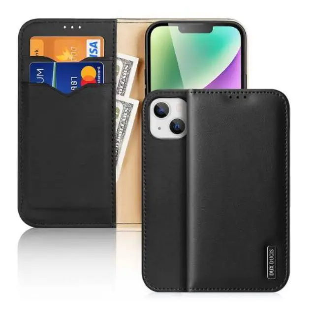 Θήκη Δερμάτινη Dux Ducis Apple iPhone 15 Plus Hivo RFID Wallet Μαύρο N63079