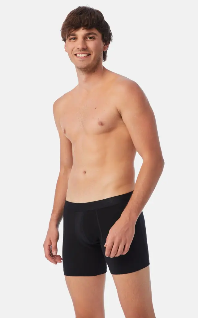 Mengear TENCEL™ Modal Ανδρικό Boxer Long με εξωτερικό λάστιχο 2τμχ Minerva - Μαύρο