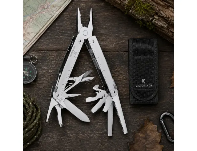 Ελβετικό Πολυεργαλείο Victorinox Tool MX με θήκη, 26 λειτουργίες και μήκος 11.5cm - Silver 3.0327.MN